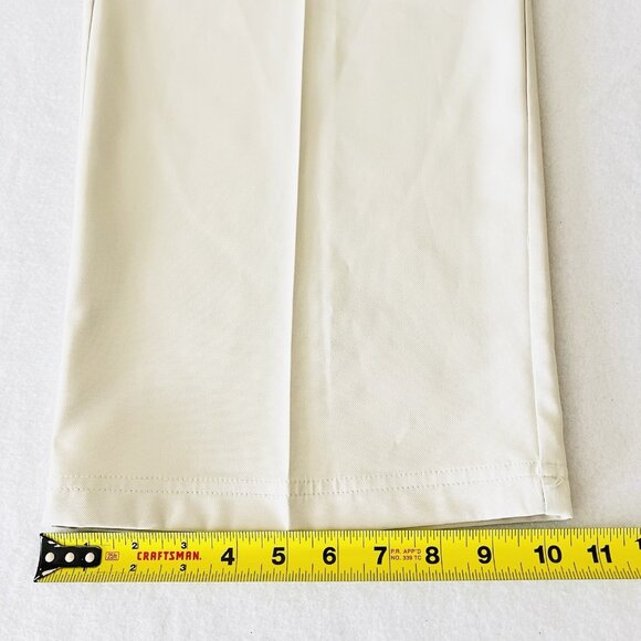 Pebble Beach Men's Performance Straight Flat Front Cream Pants Size 38x32 NWT - Picture 14 of 15